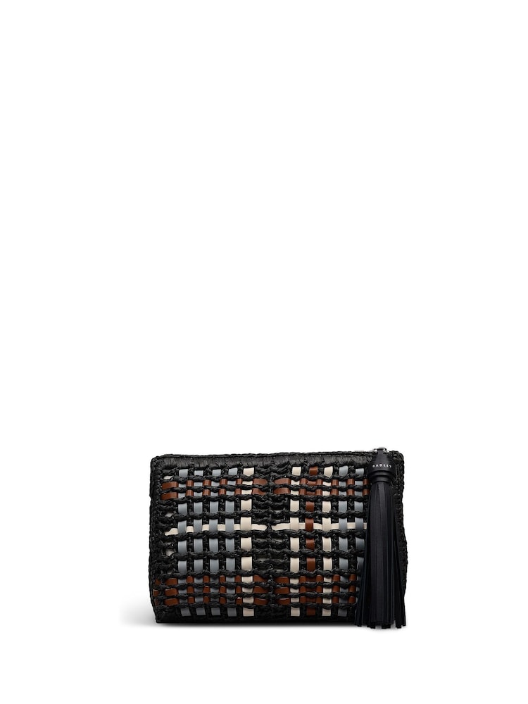 Radley Black The Camden Raffia Check Pouch - Image 2 of 5 Radley Black The Camden Raffia Check Pouch - Image 2 of 5
