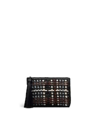 Radley Black The Camden Raffia Check Pouch - Image 3 of 5