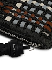Radley Black The Camden Raffia Check Pouch - Image 5 of 5