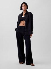 Gap Black Linen Oversized Shirt - Image 3 of 4