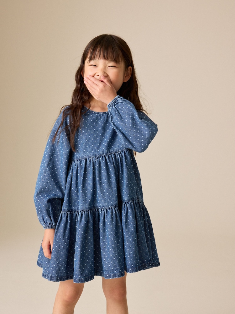 Denim Long Sleeve Dress (3-16yrs) - Image 1 of 8