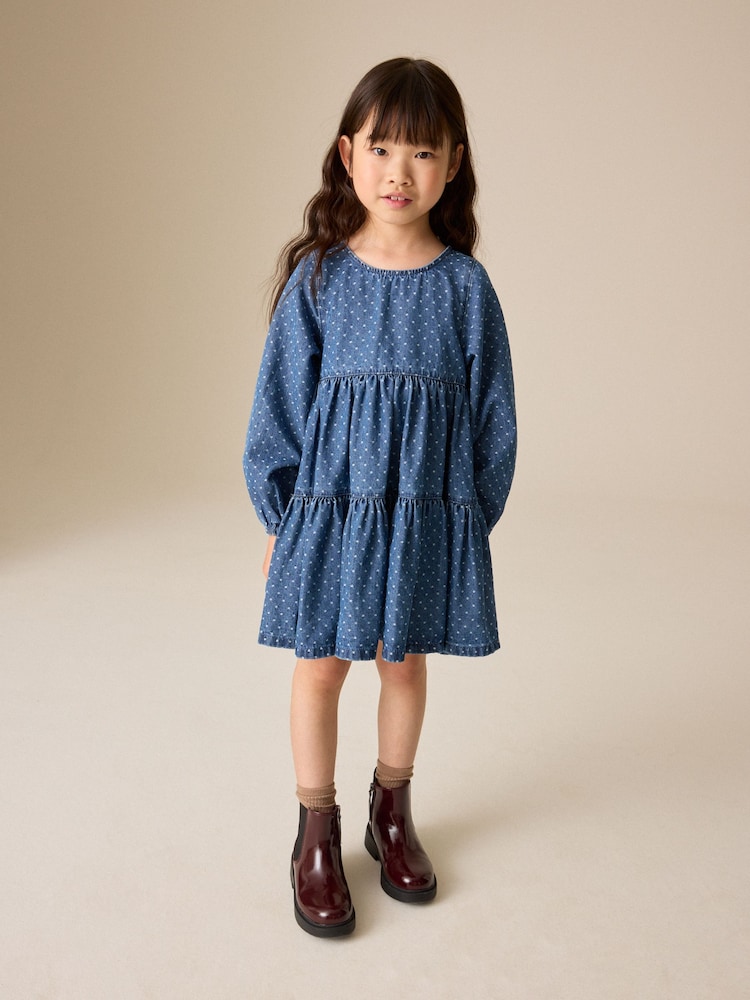 Denim Long Sleeve Dress (3-16yrs) - Image 2 of 8