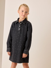 Black Denim Shirt Dress (3-16yrs) - Image 1 of 8