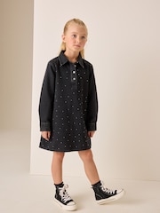 Black Denim Shirt Dress (3-16yrs) - Image 2 of 8