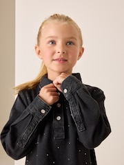 Black Denim Shirt Dress (3-16yrs) - Image 4 of 8