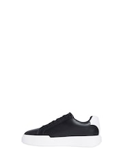 Calvin Klein Black Avenue Leather Logo Trainers - Image 2 of 3