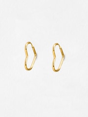 Oliver Bonas Gold Tone Danica Stainless Steel Waterproof Heart Hoop Earrings - Image 1 of 5