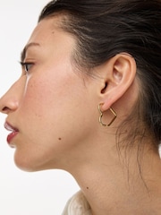 Oliver Bonas Gold Tone Danica Stainless Steel Waterproof Heart Hoop Earrings - Image 5 of 5