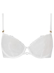 KBX White Darcie Floral Embroidery No Pad Balcony Bra - Image 5 of 5