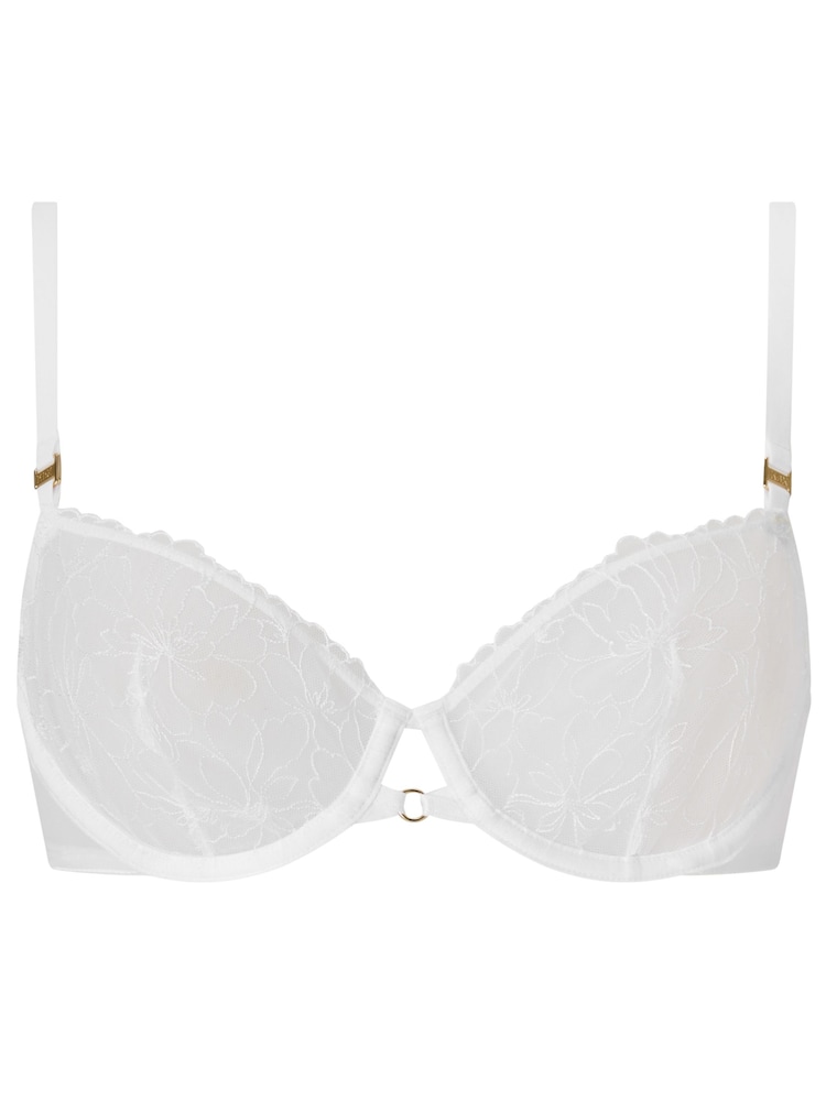 KBX White Darcie Floral Embroidery No Pad Balcony Bra - Image 5 of 5 KBX White Darcie Floral Embroidery No Pad Balcony Bra - Image 5 of 5