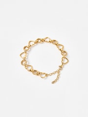 Oliver Bonas Gold Tone Romy Stainless Steel Waterproof Heart Chunky Bracelet - Image 2 of 4