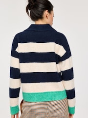 Oliver Bonas Striped Collared Knitted Jumper - Imagen 2 de 8