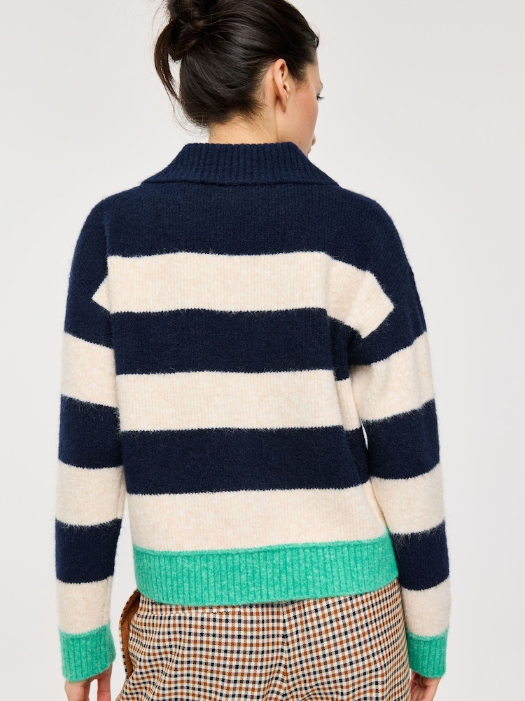 Oliver Bonas Striped Collared Knitted Jumper - Imagen 2 de 8