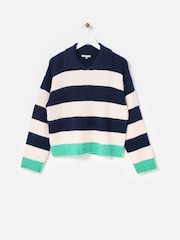 Oliver Bonas Striped Collared Knitted Jumper - Imagen 3 de 8