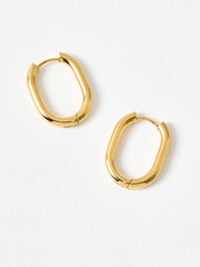 Oliver Bonas Gold Wren Gold Tone Stainless Steel Waterproof Oval Hoop Earrings - Image 4 of 5