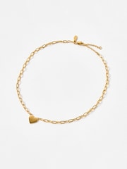 Oliver Bonas Gold Tone Talula Stainless Steel Waterproof  Heart Pendant Chain Necklace - Image 1 of 4