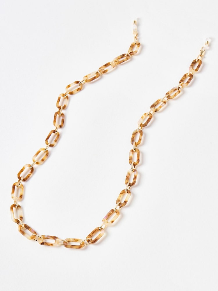 Oliver Bonas Brown Lexi Brown Shimmer Resin Glasses Chain - Image 1 of 4