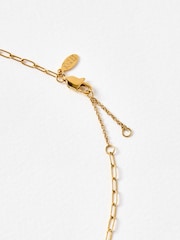 Oliver Bonas Gold Tone Nina Stainless Steel Waterproof Star, Moon & Heart Charm Chain Gold Necklace - Image 3 of 4