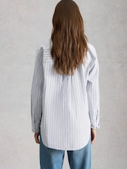 White Stuff Blue Sadie Poplin Boyfriend Shirt - Image 3 of 6