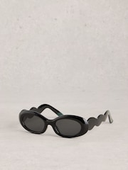 White Stuff Black Slim Sunglasses - Image 1 of 4