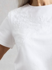 White Stuff White Abbie Embroidered T-Shirt - Image 4 of 6