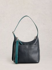 White Stuff Blue Mini Sophia Leather Cross-Body Bag - Image 1 of 4