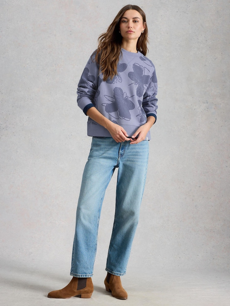 White Stuff Blue Daydreamer Printed Sweatshirt - Image 1 of 6