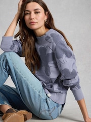 White Stuff Blue Daydreamer Printed Sweatshirt - Image 4 of 6