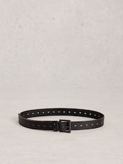 White Stuff Multi Punch Leather Belt - 3суретінің 3 суреті