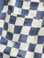 Navy Blue Checkerboard Baby Twill Dungarees and Bodysuit Set (0mths-2yrs) - Image 8 of 9