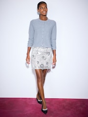 Silver Sequin Fringe Mini Skirt - Image 2 of 8