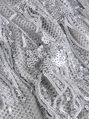 Silver Sequin Fringe Mini Skirt - Image 7 of 8