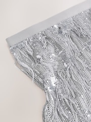Silver Sequin Fringe Mini Skirt - Image 8 of 8