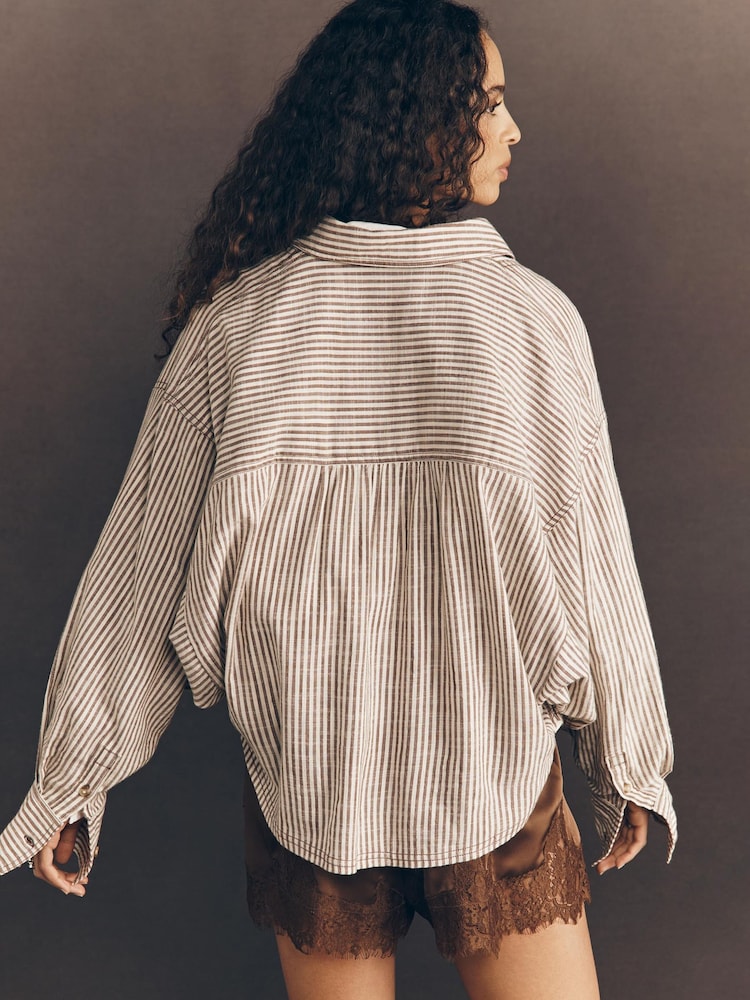 Anthropologie Pilcro Batwing Buttondown Brown Shirt - Image 4 of 4