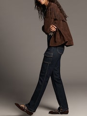 Anthropologie Pilcro Dylan Mid-Rise Puddle Straight Leg Blue Jeans - Image 1 of 5