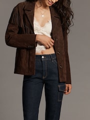 Anthropologie Pilcro Dylan Mid-Rise Puddle Straight Leg Blue Jeans - Image 3 of 5