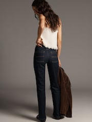 Anthropologie Pilcro Dylan Mid-Rise Puddle Straight Leg Blue Jeans - Image 5 of 5