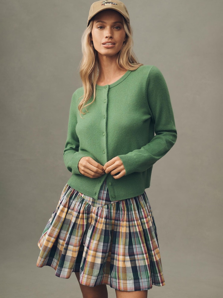 Yaşıl - Antropologiya The Juliet Cashmere Crew Boyunlu Kardigan - 4şəkildən 1 şəkil