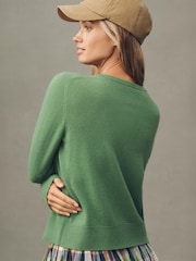 Yaşıl - Antropologiya The Juliet Cashmere Crew Boyunlu Kardigan - 4şəkildən 2 şəkil