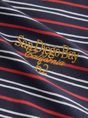 Navy/Red Stripe Long Sleeve Crew Neck T-Shirt - Image 3 of 3