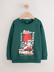Green Santa Christmas Crew Neck Sweater (3-16yrs) - Image 1 of 4
