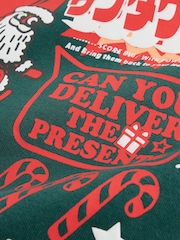 Green Santa Christmas Crew Neck Sweater (3-16yrs) - Image 3 of 4