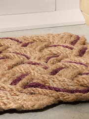 Laura Ashley Burgundy Red Braided Jute Doormat - Image 3 of 4