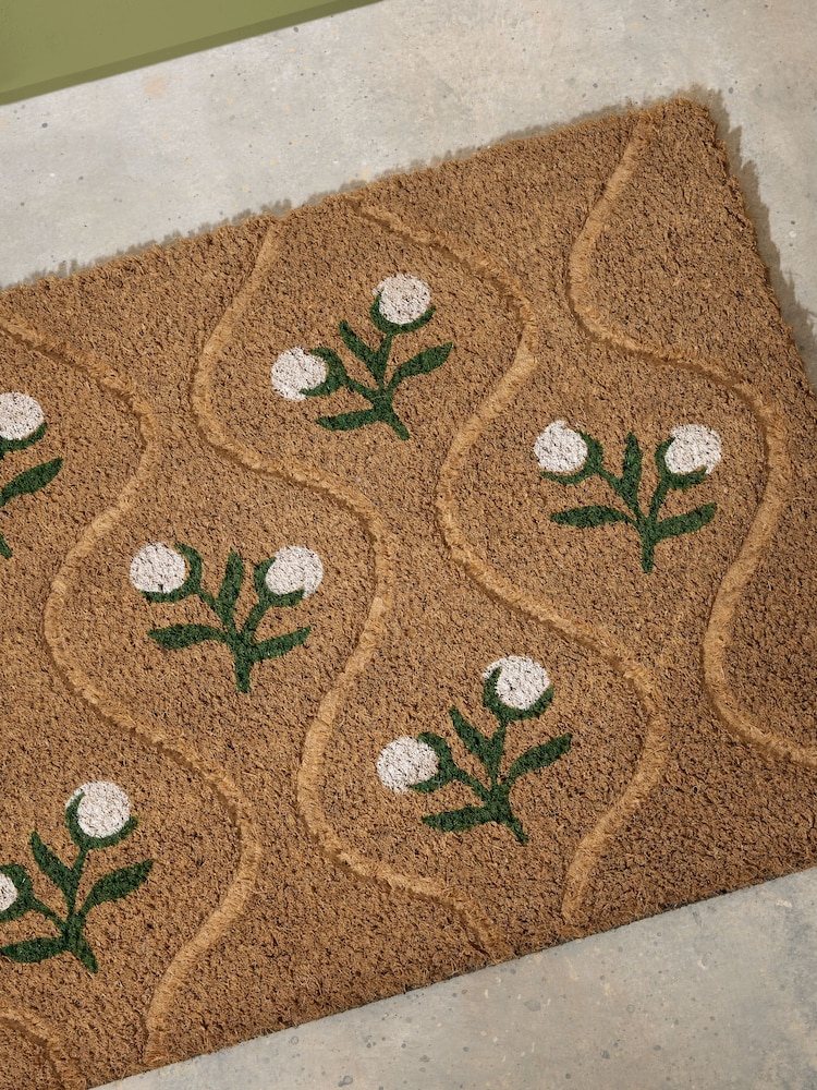 Laura Ashley Green Coir Deboss Printed Doormat - Image 2 of 4 Laura Ashley Green Coir Deboss Printed Doormat - Image 2 of 4
