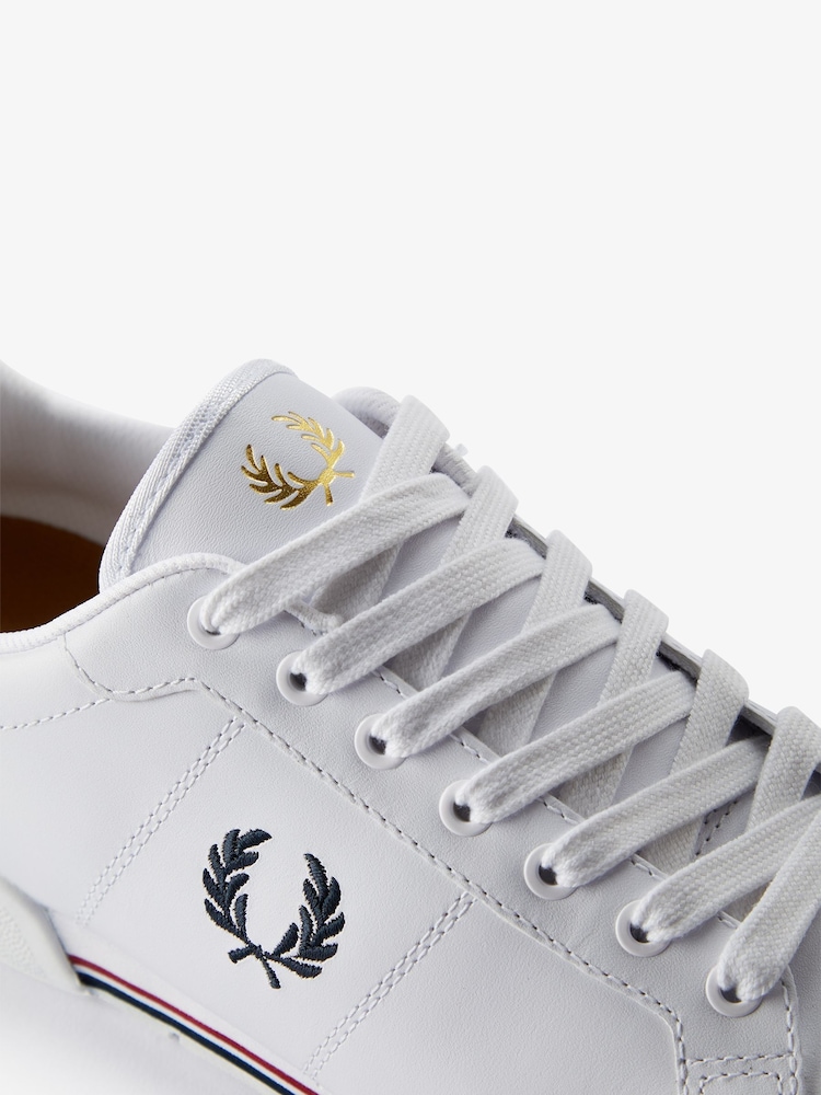 Fred Perry White B722 Leather Trainers - Image 4 of 4