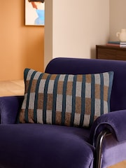 MADE.COM Blue Blake Woven Stripe Cushion - Image 1 of 5
