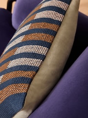 MADE.COM Blue Blake Woven Stripe Cushion - Image 2 of 5