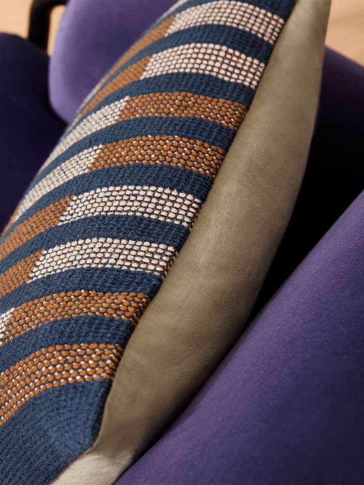 MADE.COM Blue Blake Woven Stripe Cushion - Image 2 of 5