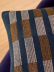MADE.COM Blue Blake Woven Stripe Cushion - Image 3 of 5