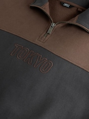 Brown Oversized Fit Zip Neck Sweatshirt (3-16yrs) - Image 4 of 4